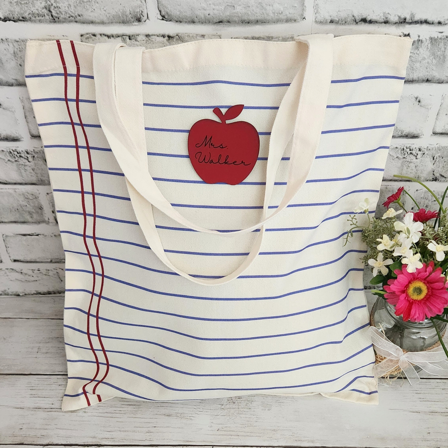 Personalized Teacher Canvas Tote Bag