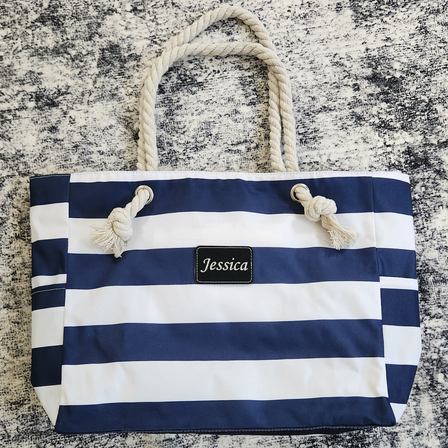 Beach Striped Tote Bag