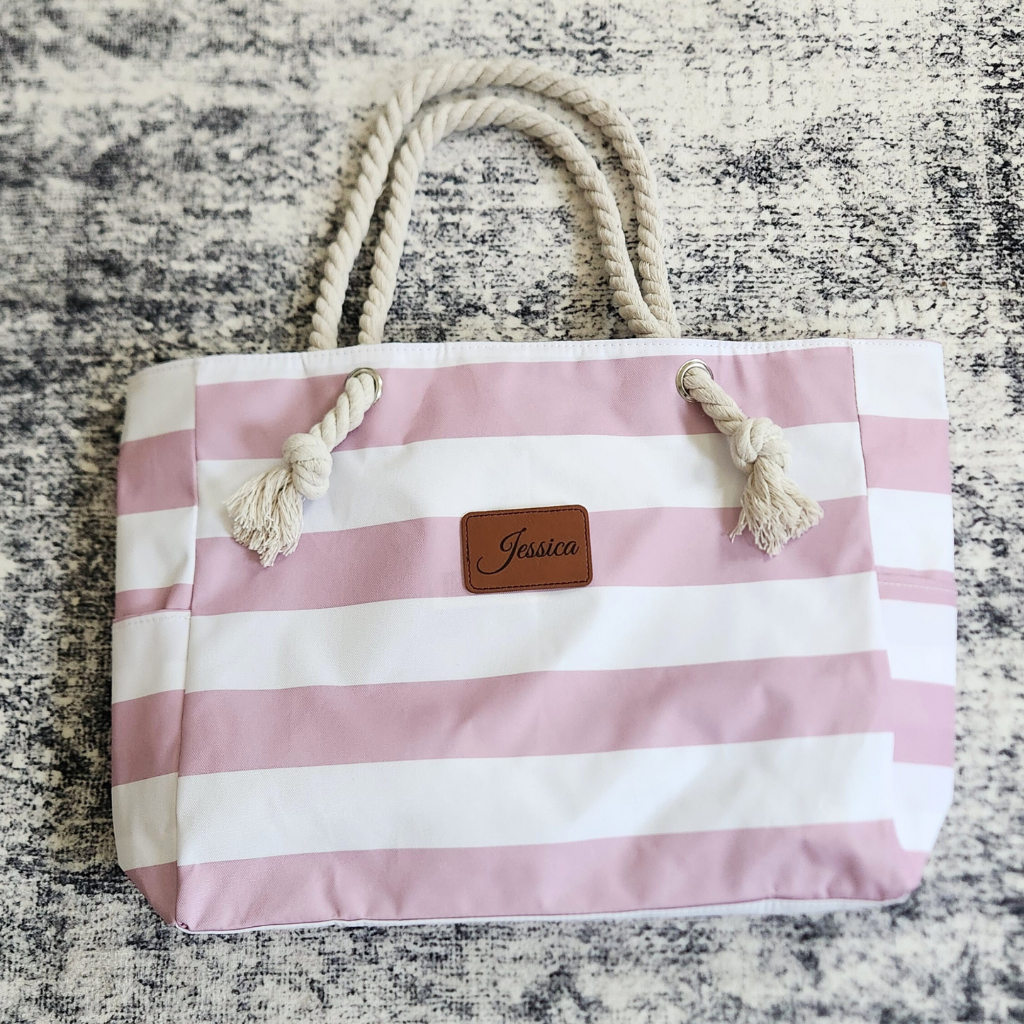 Beach Striped Tote Bag