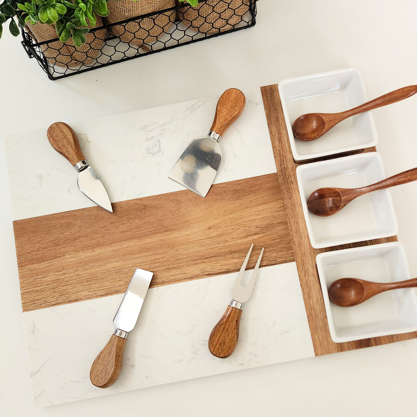 Marble Charcuterie Board Set