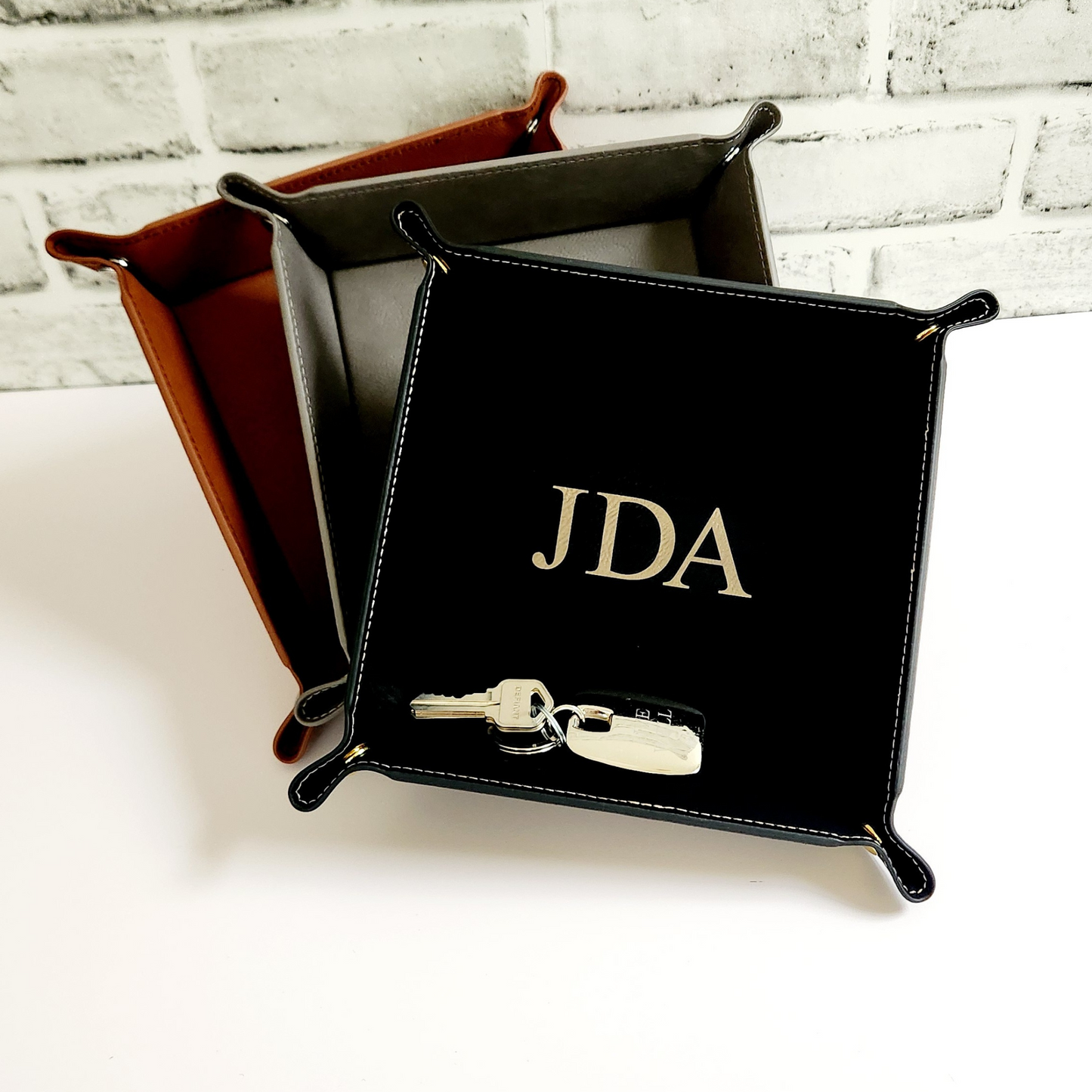 Personalized Vegan Leather Valet Tray