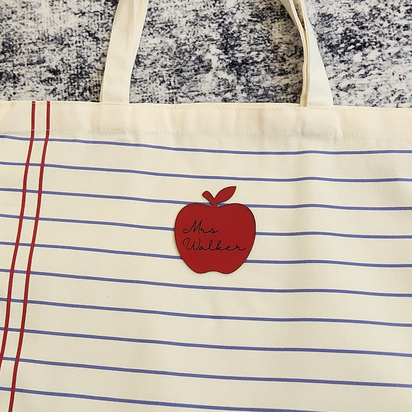 Personalized Teacher Canvas Tote Bag