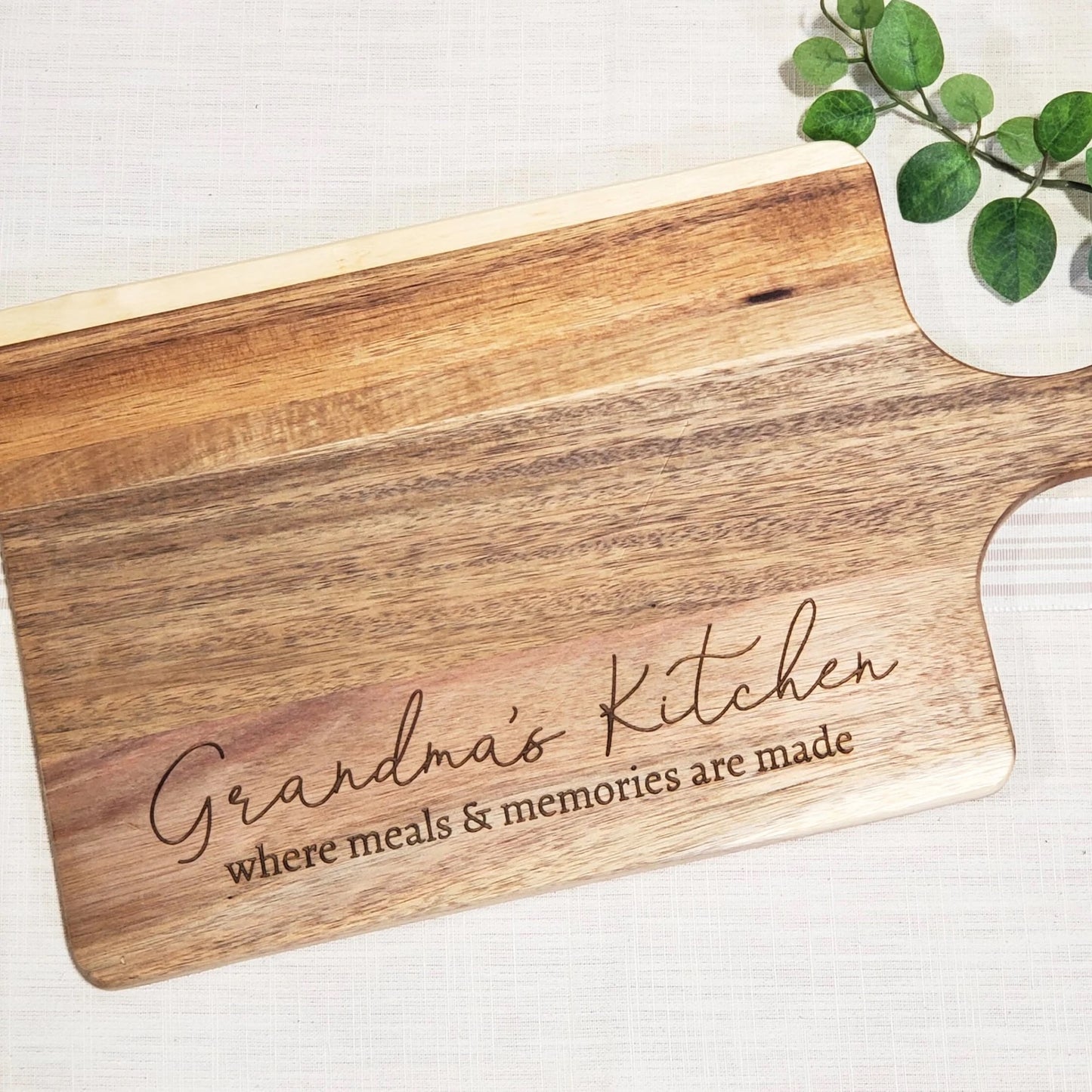 Grandma's Kitchen engraved Acacia Wood Charcuterie Cutting Board Gift Idea