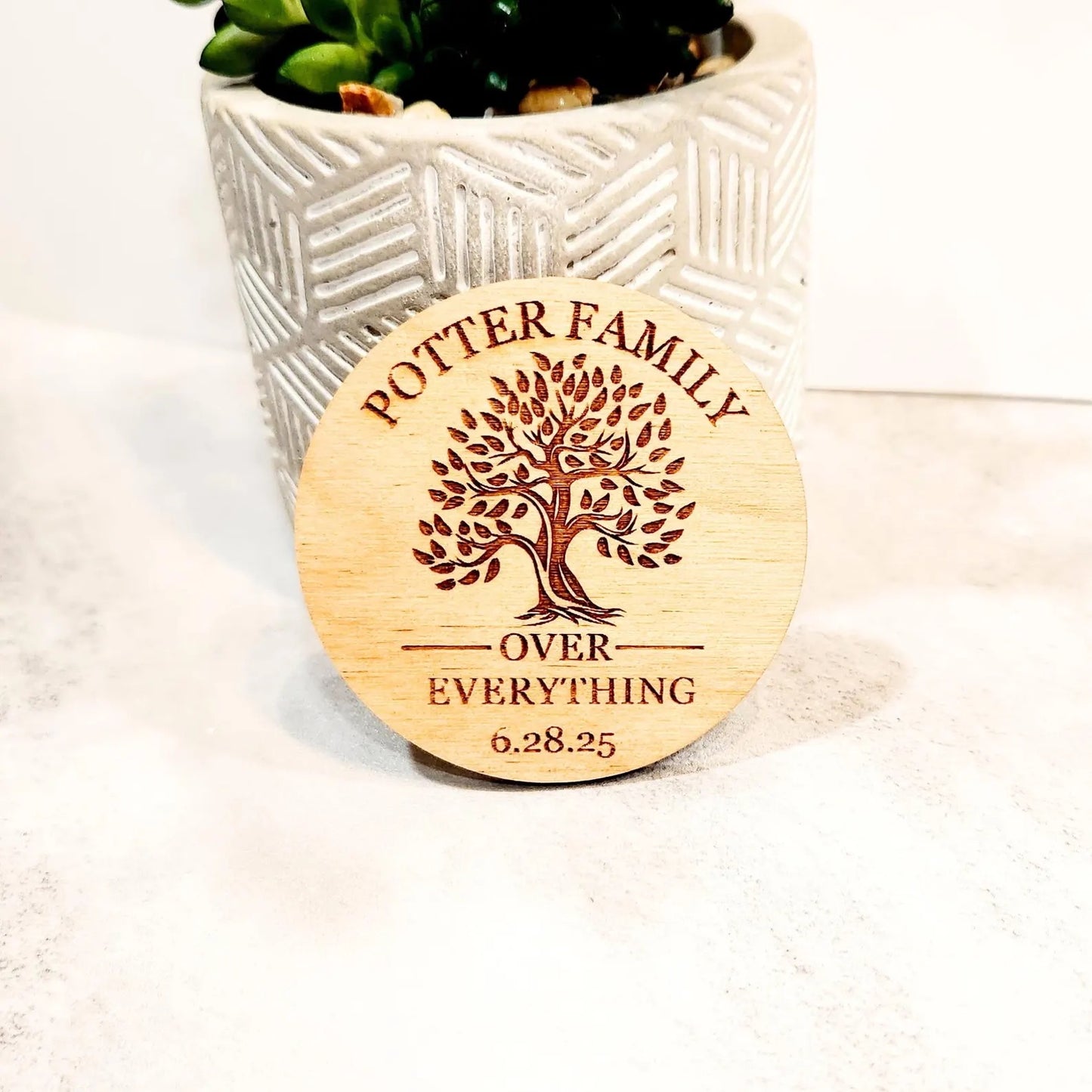 Personalized Family Over Everything Family Reunion Engraved Magnet Party Favor