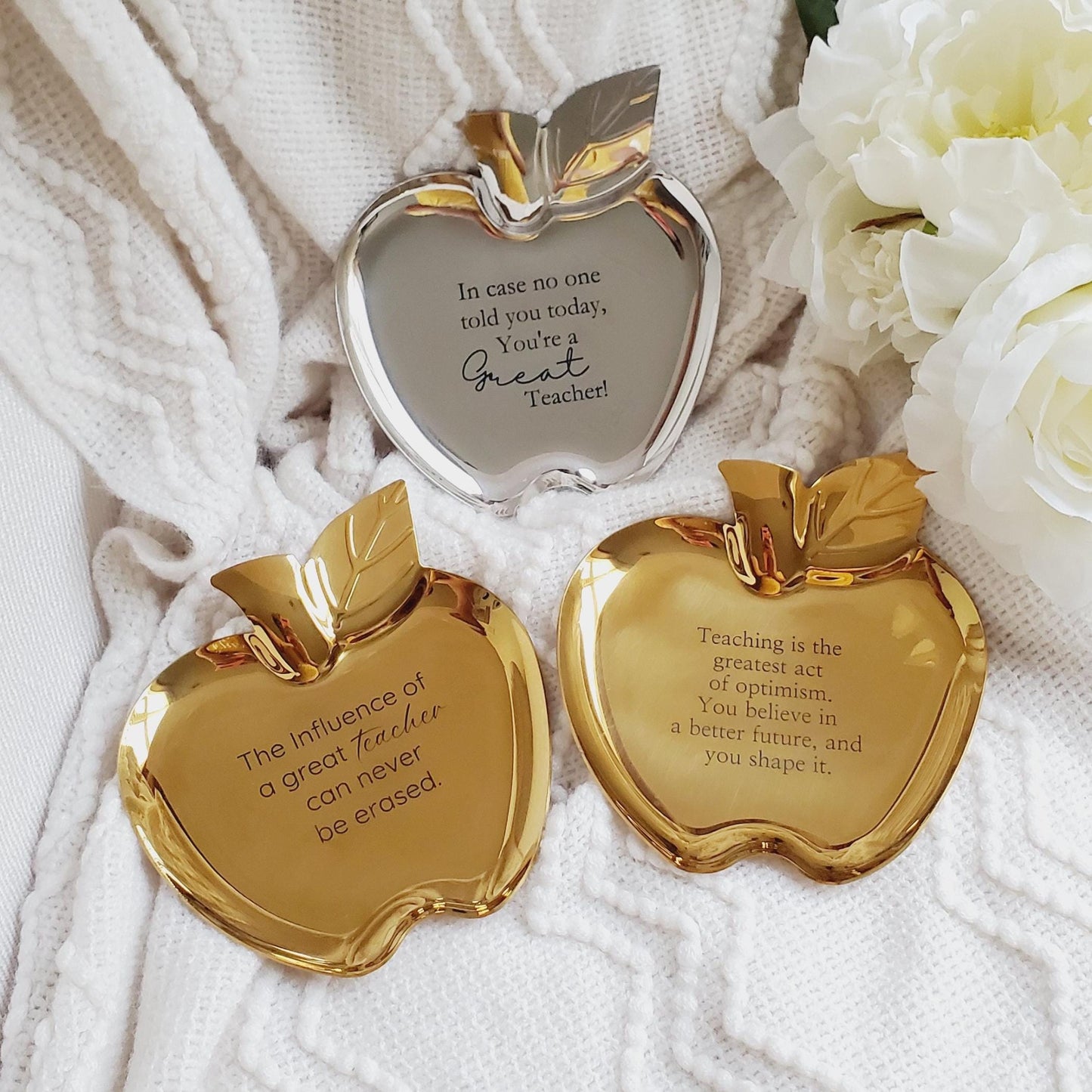 Personalized Apple Jewelry Ring Dish