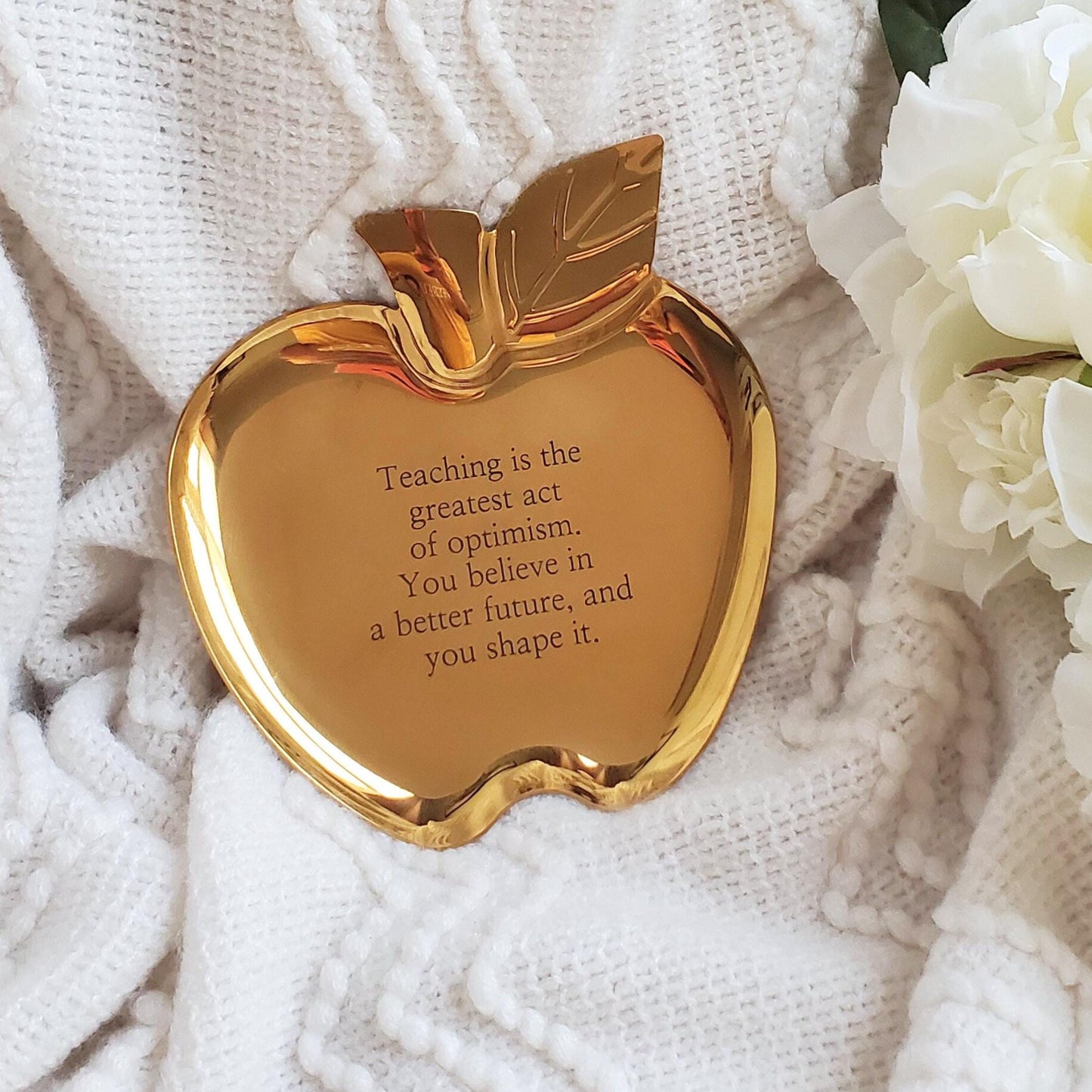 Personalized Apple Jewelry Ring Dish