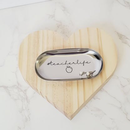 Teacher Life Mini Oval Jewelry Ring Dish