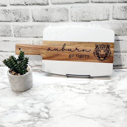Auburn Tigers Marble Cutting Board