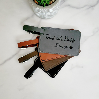 Travel Safe Daddy Luggage Tag Vegan Leather