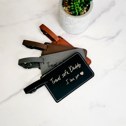 Travel Safe Daddy Luggage Tag Vegan Leather