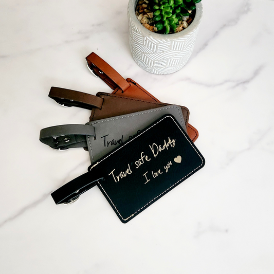 Travel Safe Daddy Luggage Tag Vegan Leather