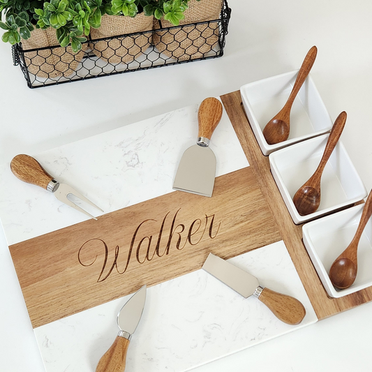 Marble Charcuterie Board Set