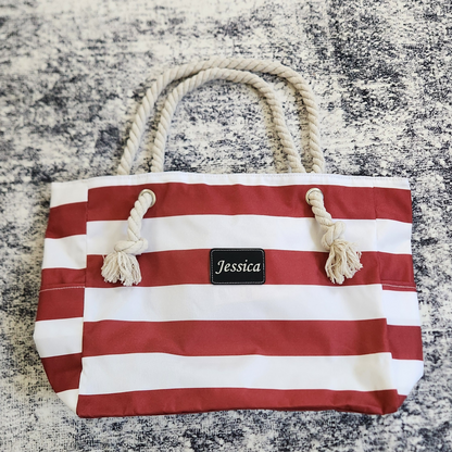 Beach Striped Tote Bag