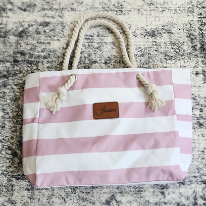 Beach Striped Tote Bag