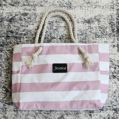 Beach Striped Tote Bag