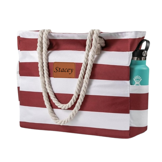 Beach Striped Tote Bag