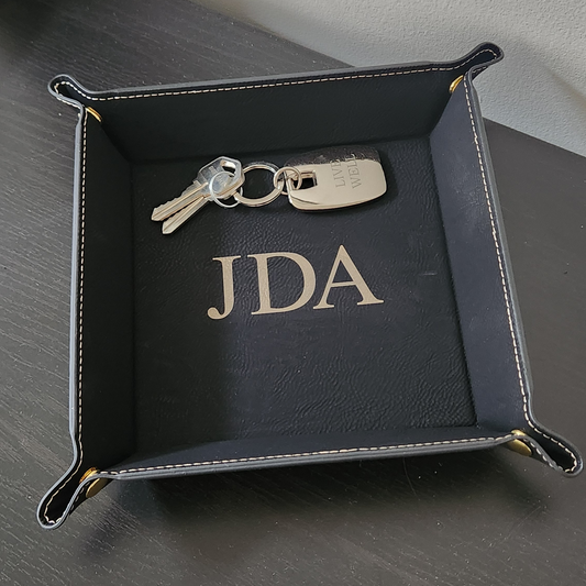 Personalized Vegan Leather Valet Tray