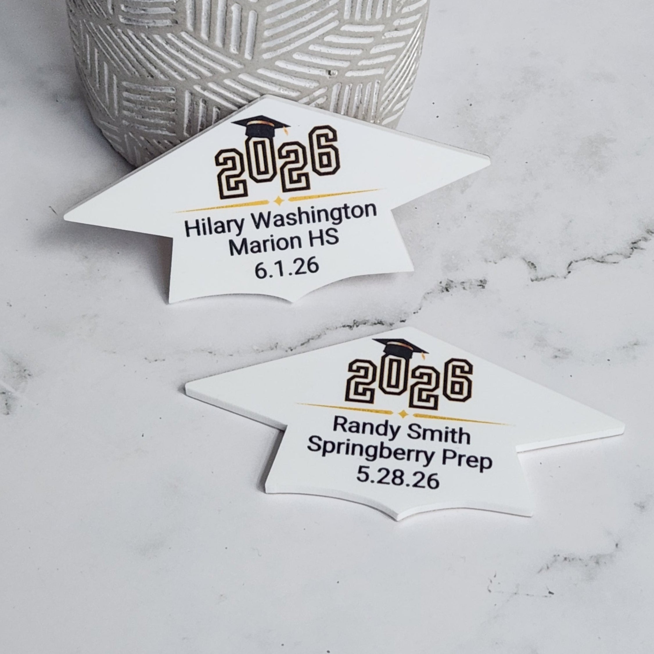 Custom graduation save the date magnet with name, school and graduation year