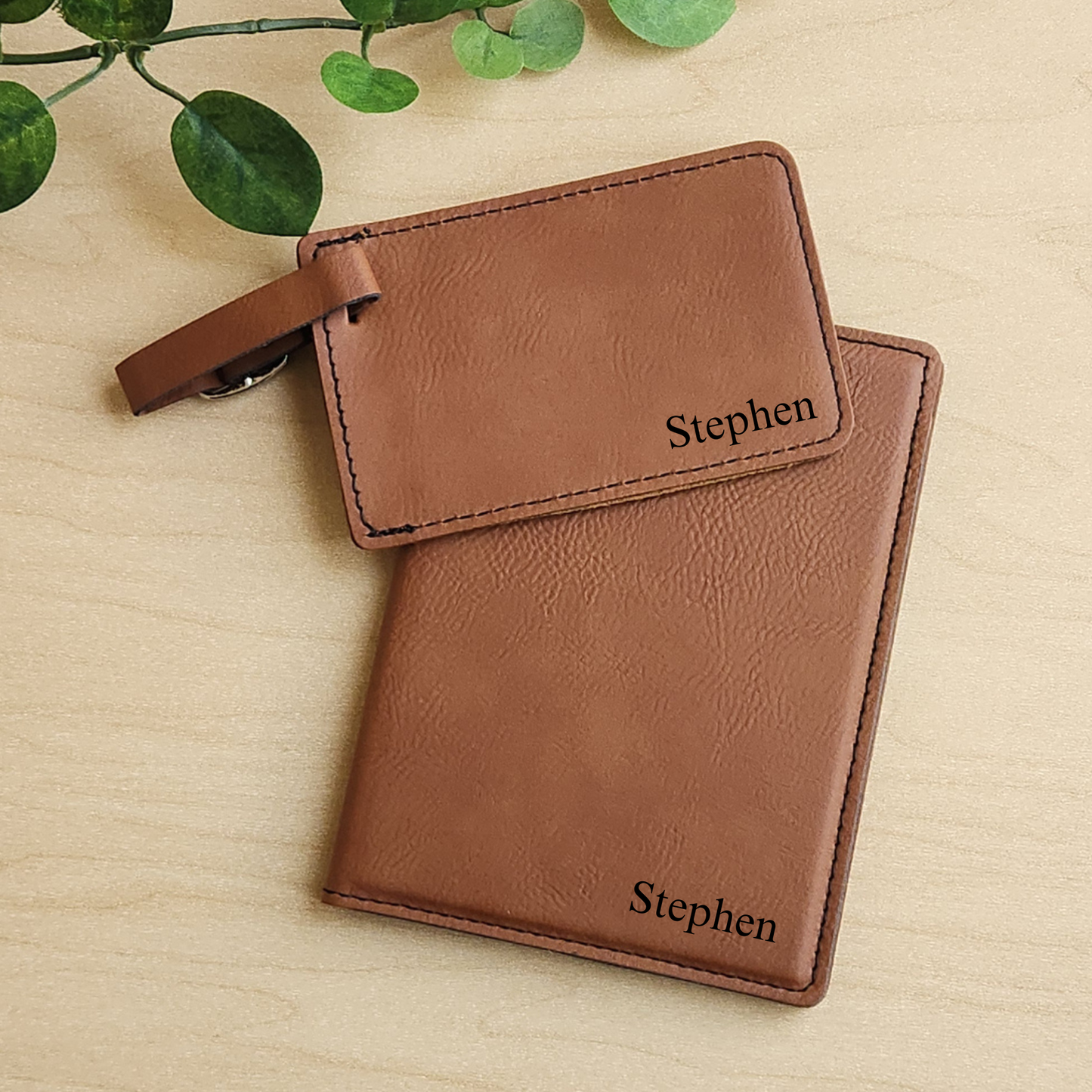Personalized Luggage Tag and Passport Holder Set