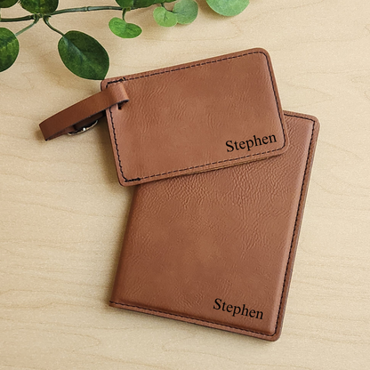 Personalized Luggage Tag and Passport Holder Set
