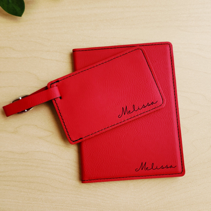 Personalized Luggage Tag and Passport Holder Set