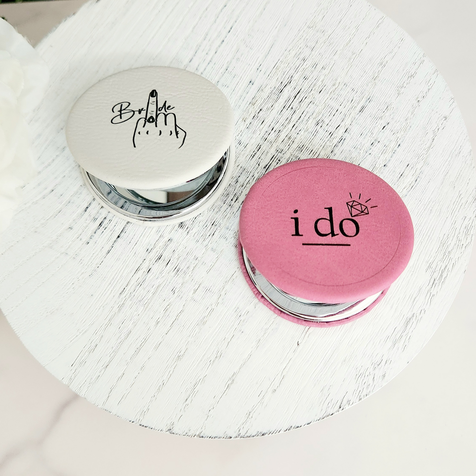 Bride Vegan Leather Compact Mirror