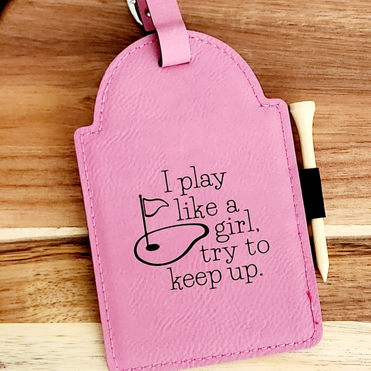 Play Like A Girl Vegan Leather Golf Tee Holder