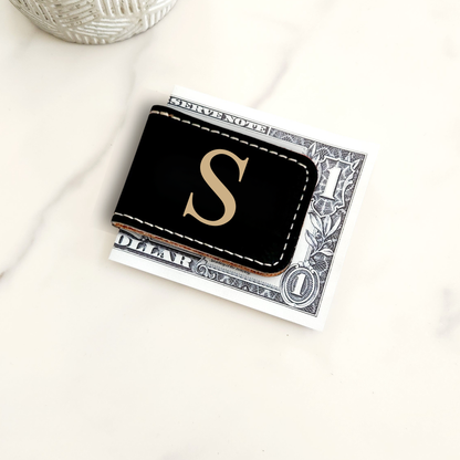 Monogram Leatherette Money Clip