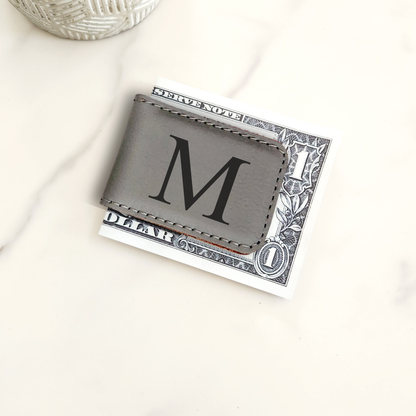 Monogram Leatherette Money Clip