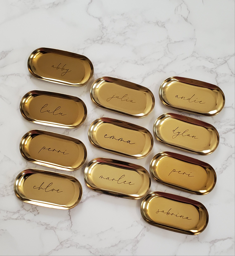 Personalized Mini Oval Jewelry Ring Dish