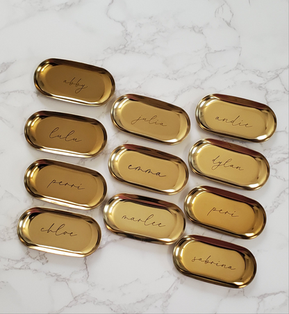 Personalized Mini Oval Jewelry Ring Dish