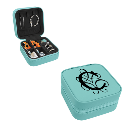 Personalized Engraved Travel Jewelry Case – Vegan Leather