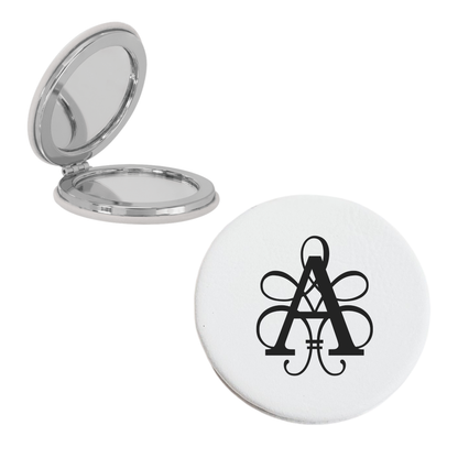 Personalized Engraved Vegan Leather Compact Mirror