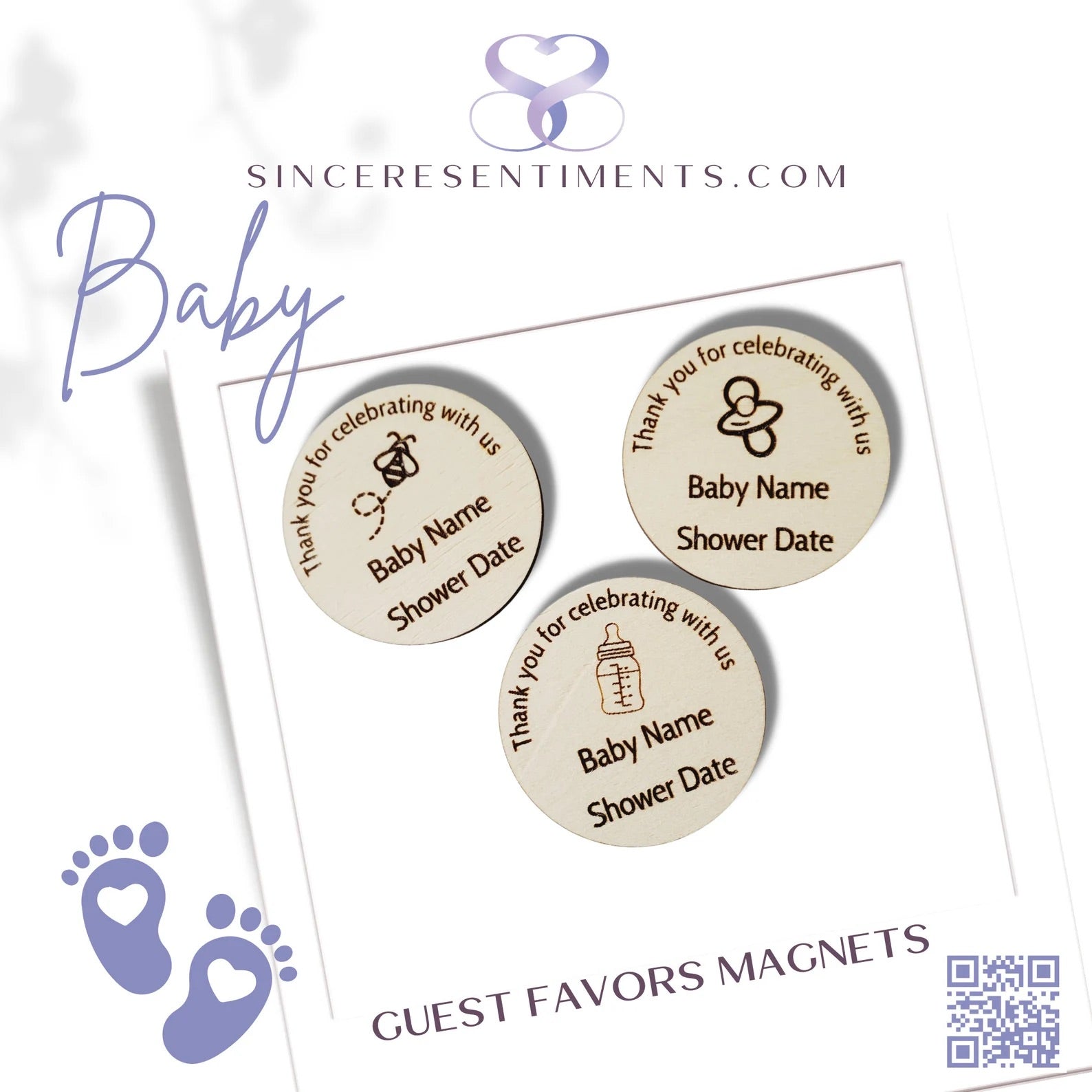 Personalized Baby Name Engraved Baby Shower Party Favor Magnets