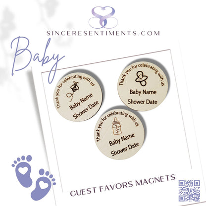 Personalized Baby Name Engraved Baby Shower Party Favor Magnets