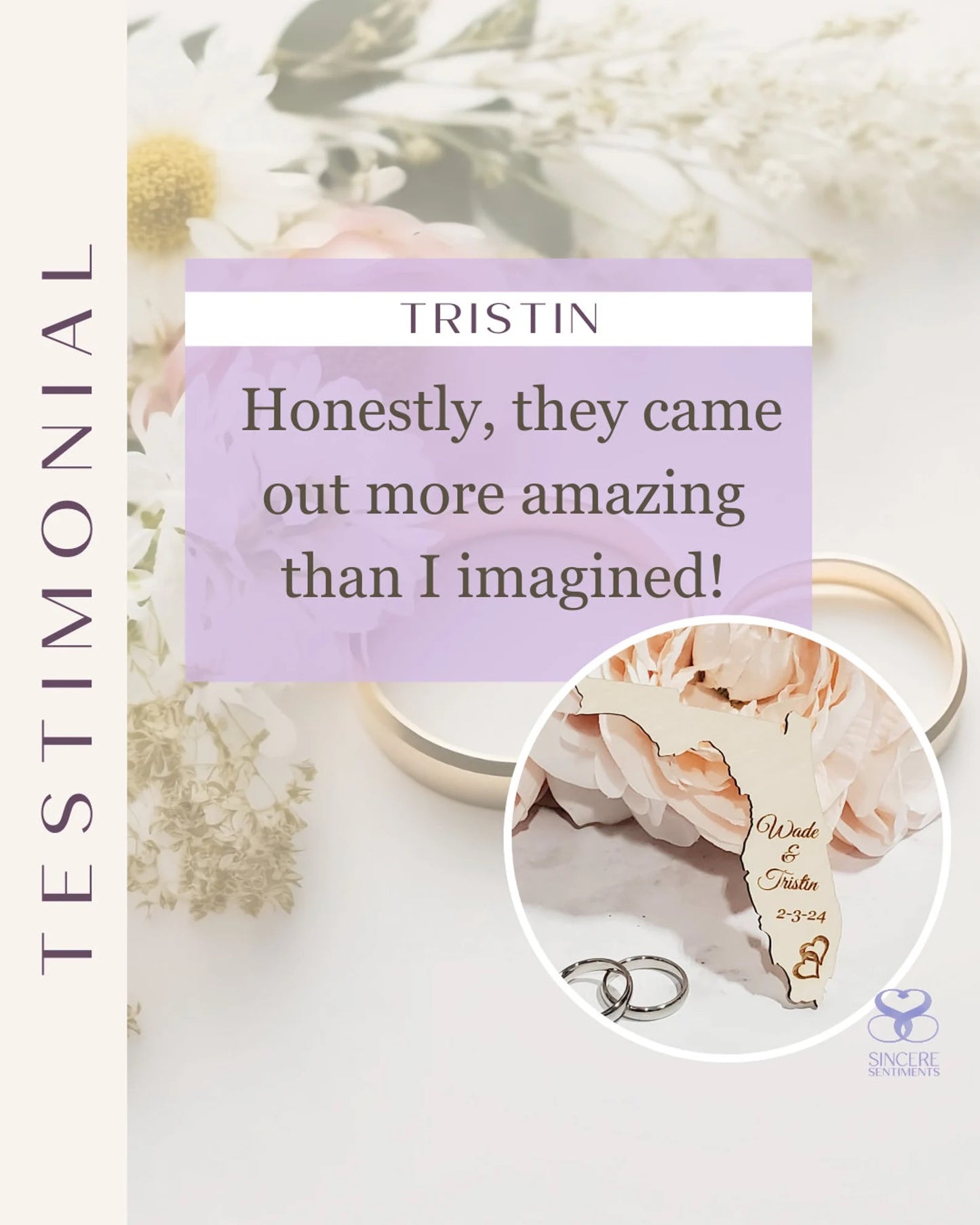 Testimonial for Engraved State Wedding Party Favor Magnet