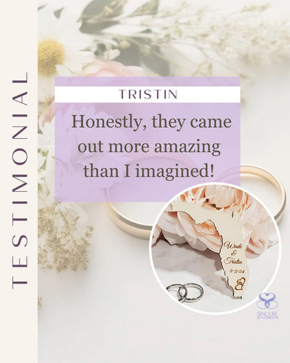 Testimonial for Engraved State Wedding Party Favor Magnet
