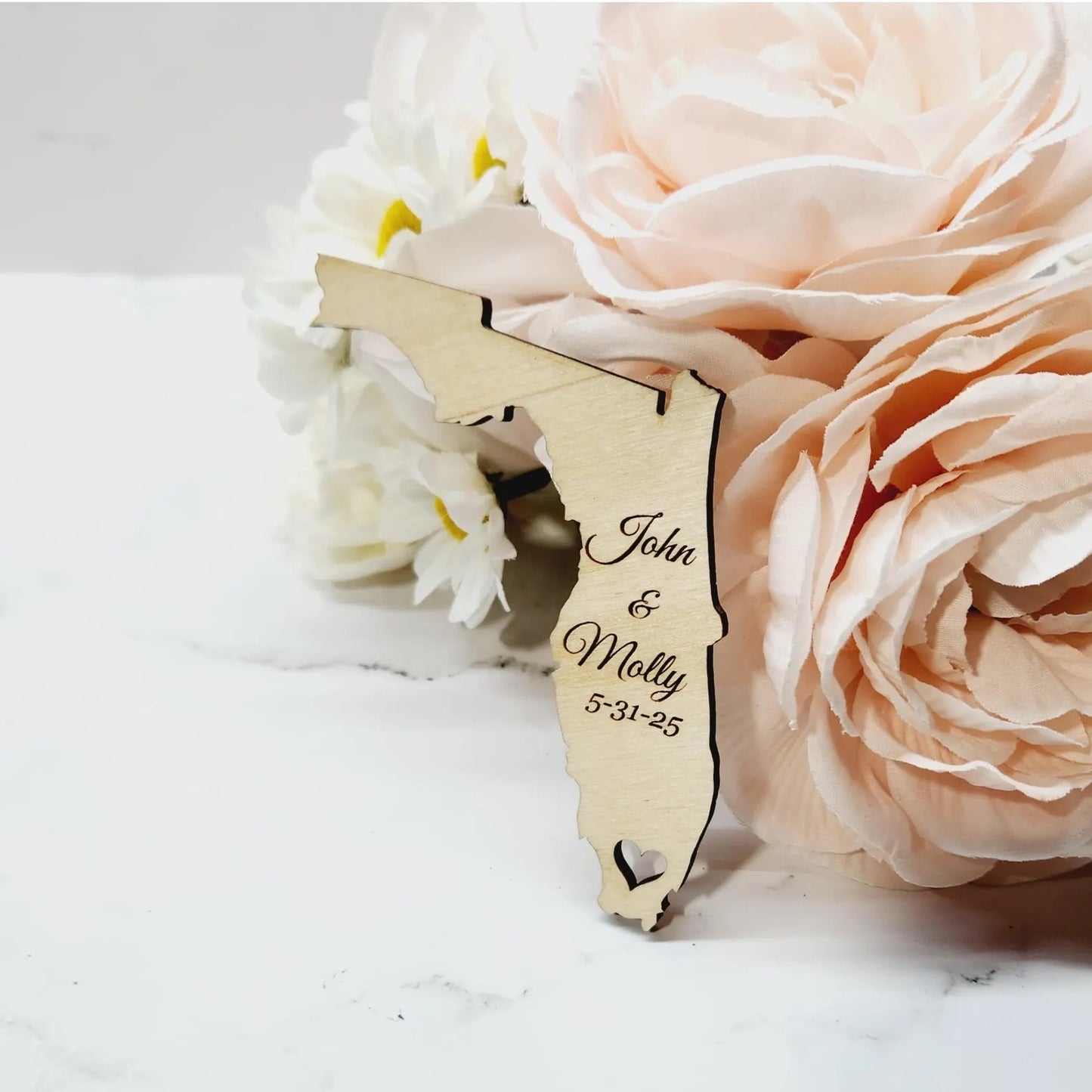 Engraved State Wedding Party Favor Magnet