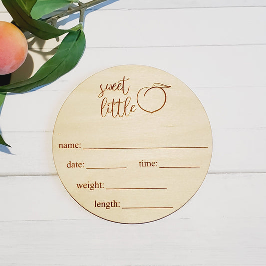 Peach Baby Birth Announcement