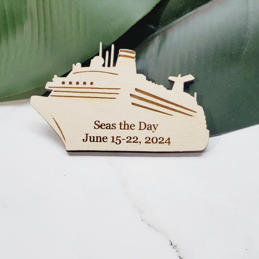 Vacation Cruise Wooden Favor Magnets