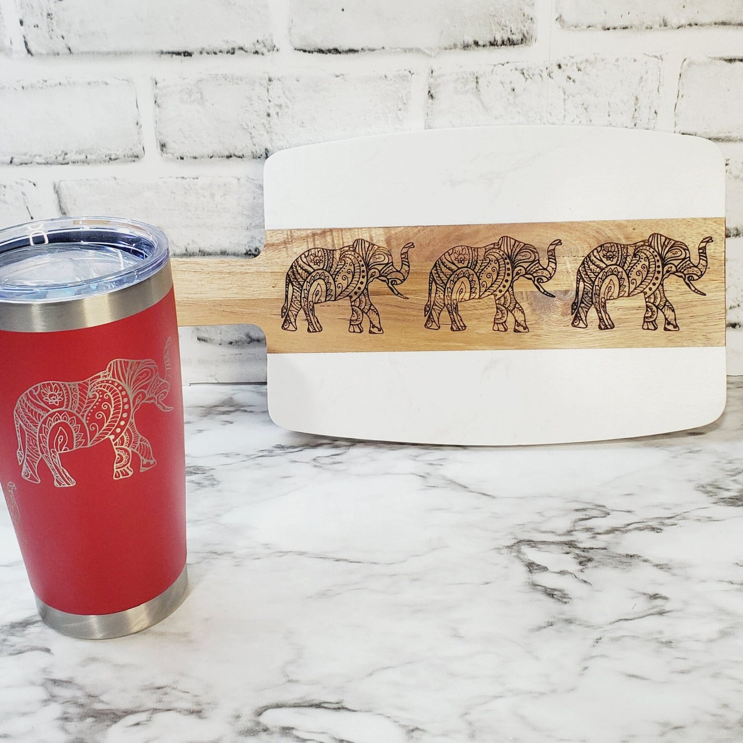 Elephant Marble and Acacia Wood Charcuterie Board Delta