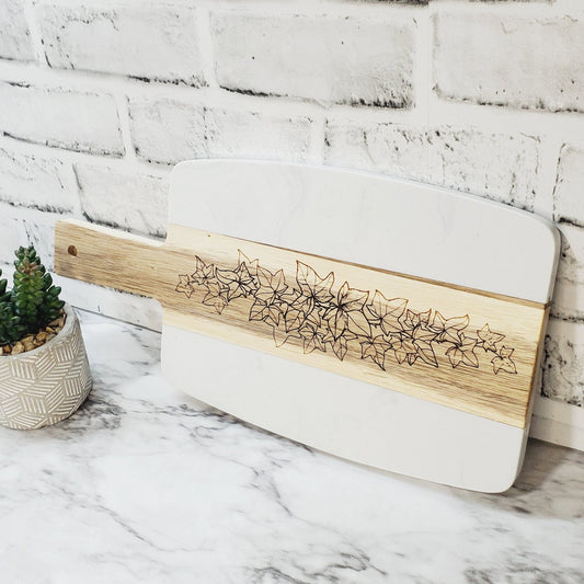 Ivy Marble and Acacia Wood Charcuterie Board