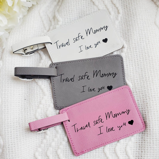 Travel Safe Mommy Luggage Tag Vegan Leather