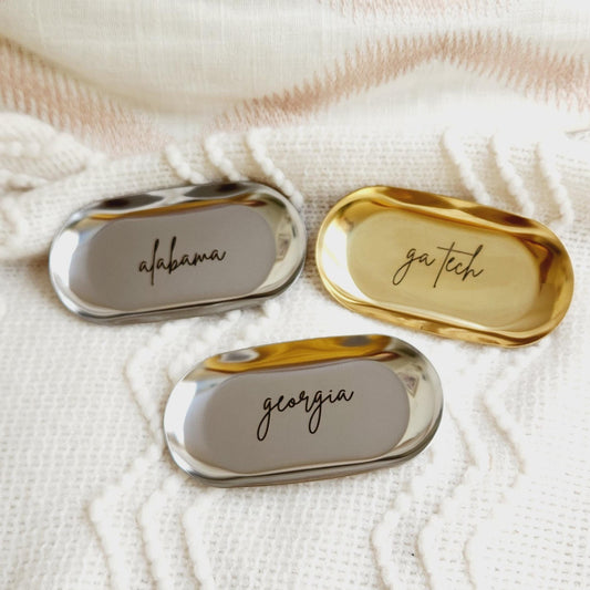 School Mini Oval Jewelry Ring Dish