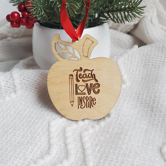 Teacher Christmas Wooden Ornament