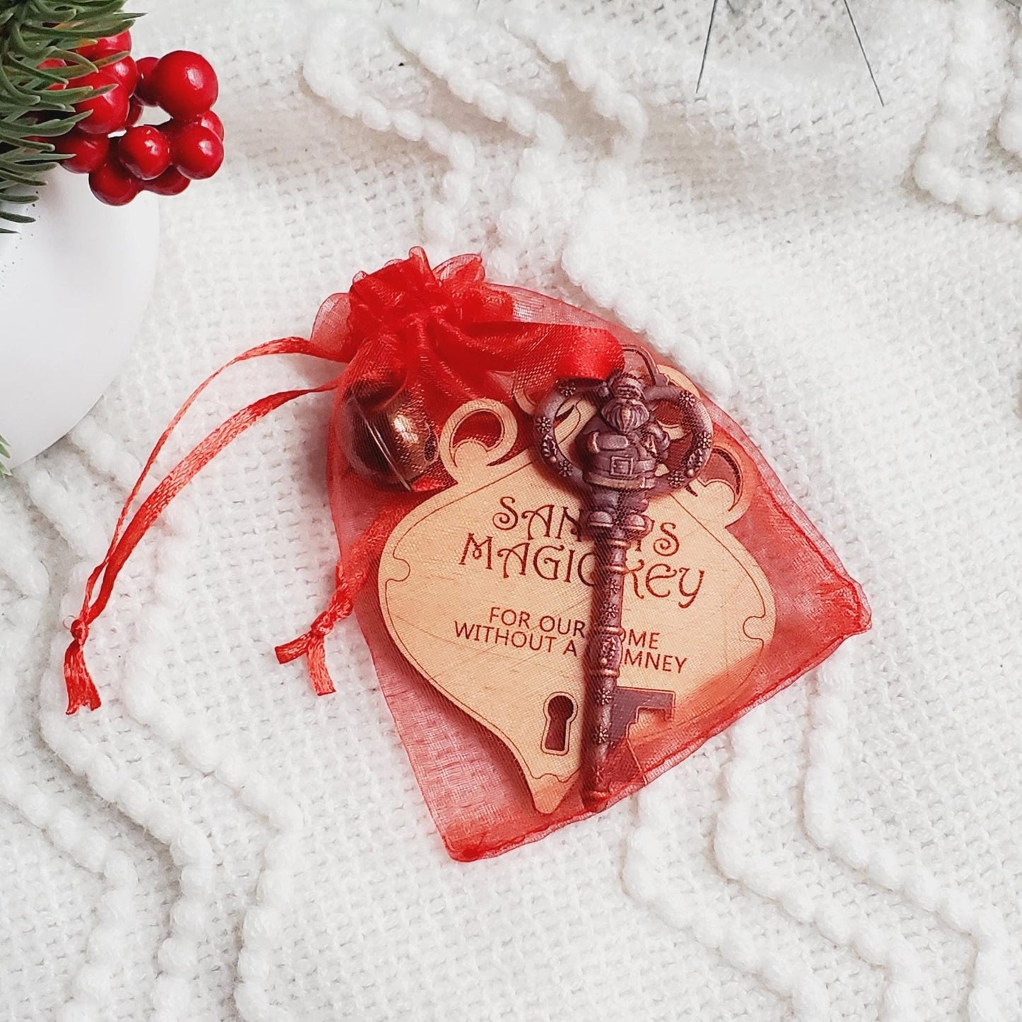 Santa’s Magic Key Christmas Wooden Ornament