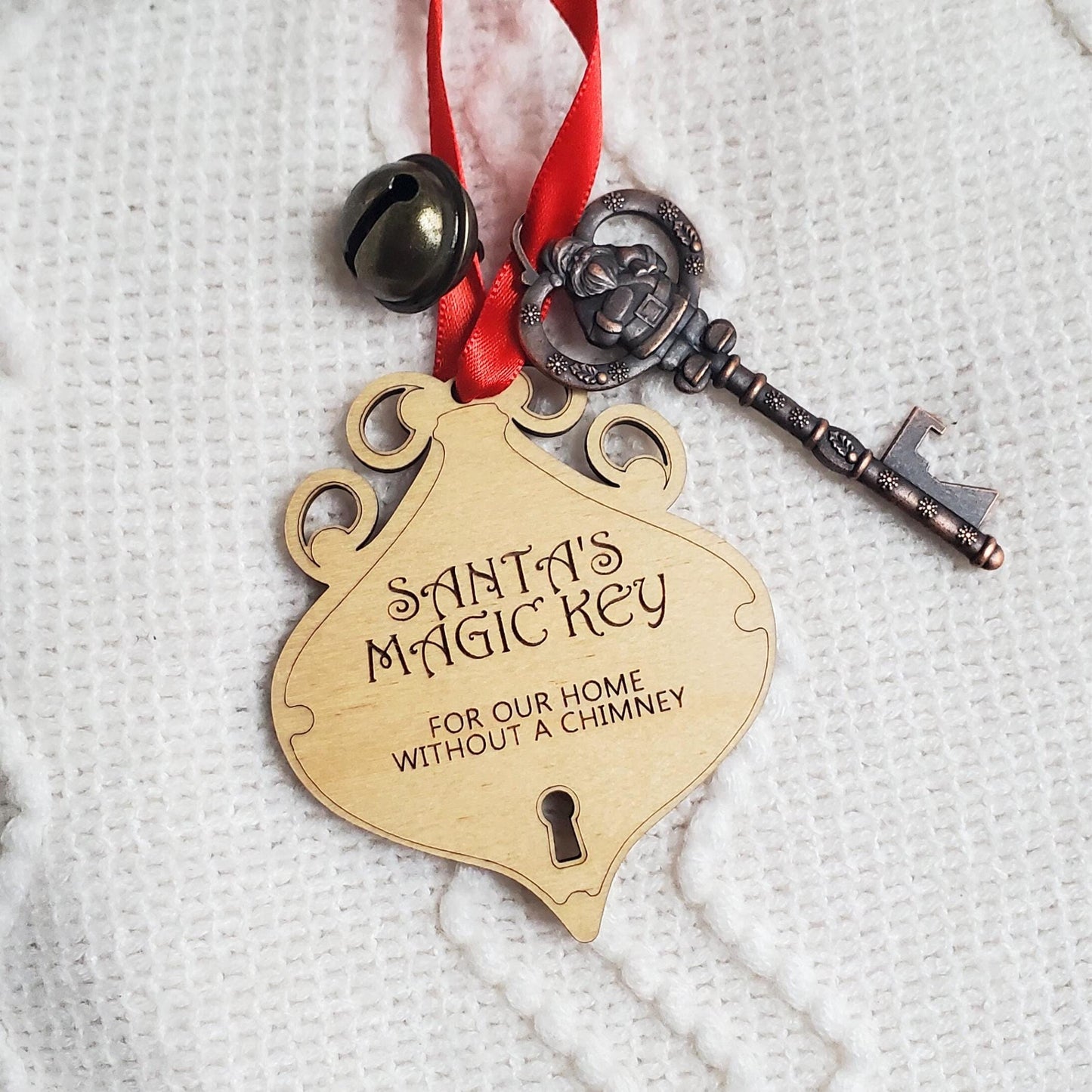 Santa’s Magic Key Christmas Wooden Ornament