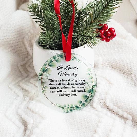 Memorial Christmas Glass Ornament